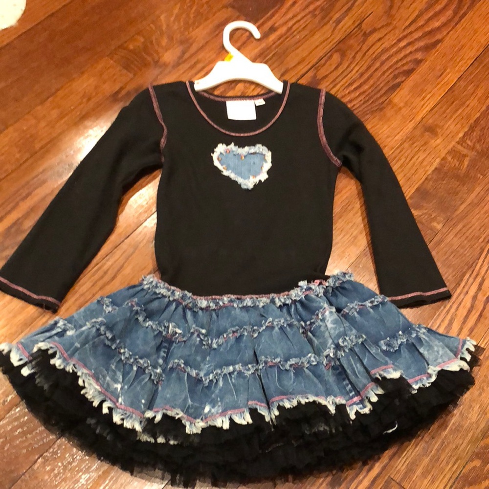 Jean ruffle dress